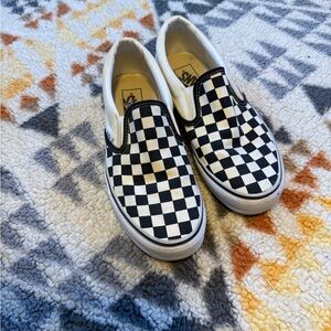 Vans Kids Black and White Checkerboard Slip-On Sneakers